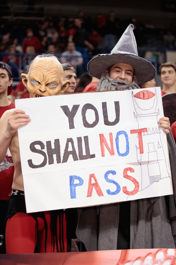 Basketball Fans with You Shall Not Pass Sign